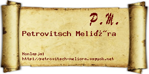 Petrovitsch Melióra névjegykártya